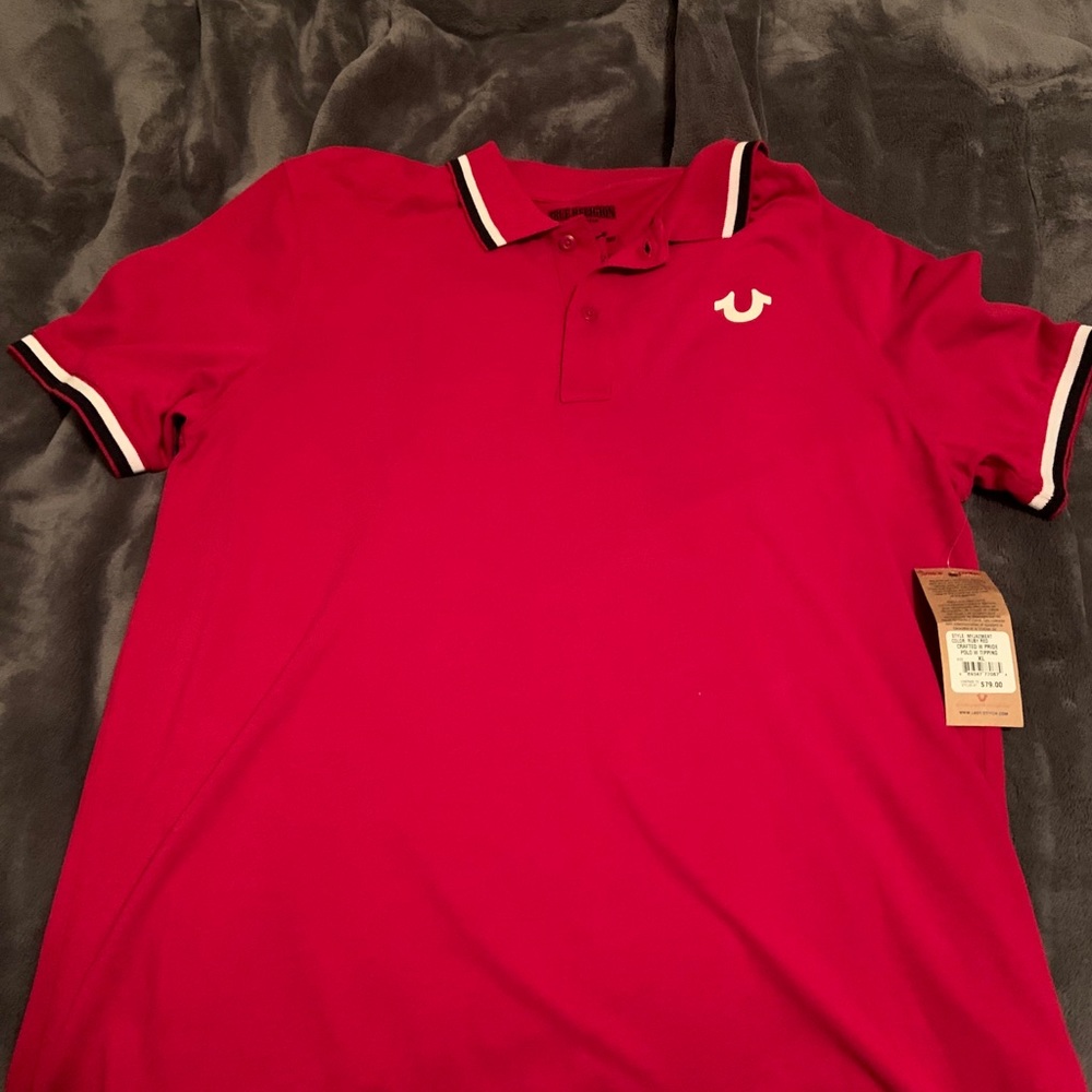 True Religion Shirt Handcrafted Red Polo